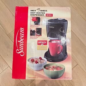 NEW Sunbeam Hot Shot Water Dispenser 6131 Black Heats 16 Oz. Of Water Sealed